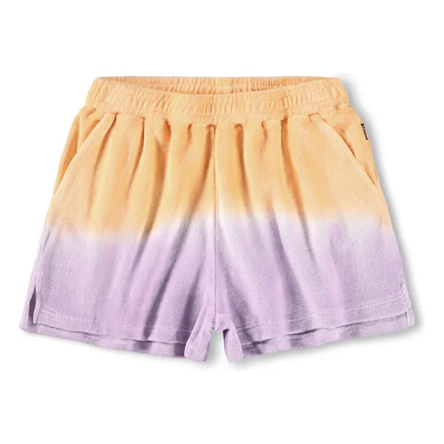 Pantalón corto de rizo bicolor Angela | Violeta