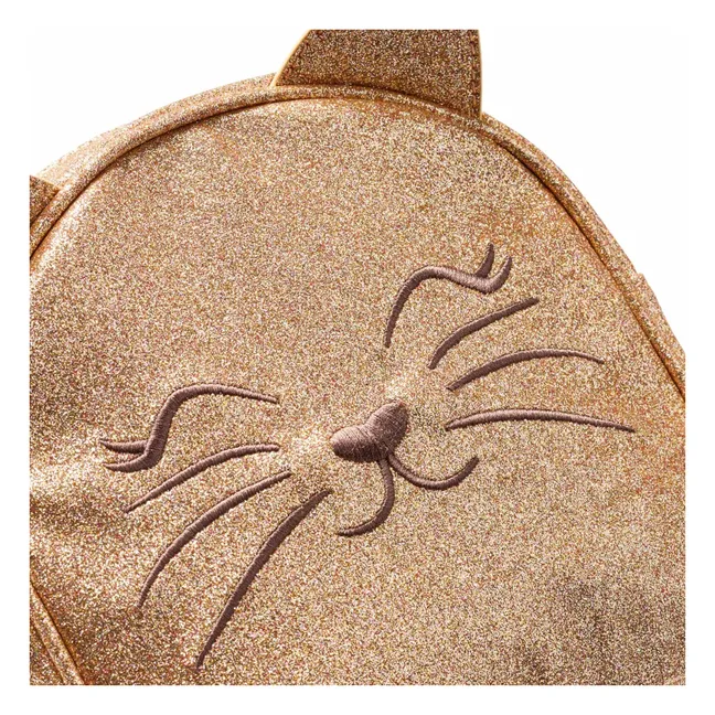 Sac à Dos Kitty Chat Pailleté | Or rose