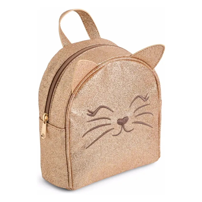 Sac à Dos Kitty Chat Pailleté | Or rose
