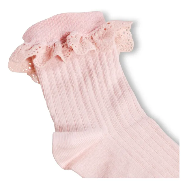 Lot de 2 Paires de Chaussettes Volants Nana | Rose pâle