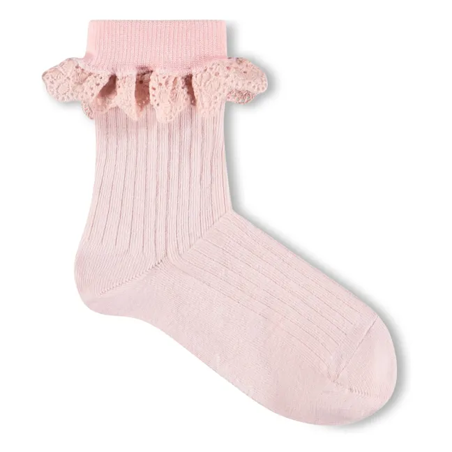 Set of 2 Pairs of Nana Ruffle Socks | Pale Pink