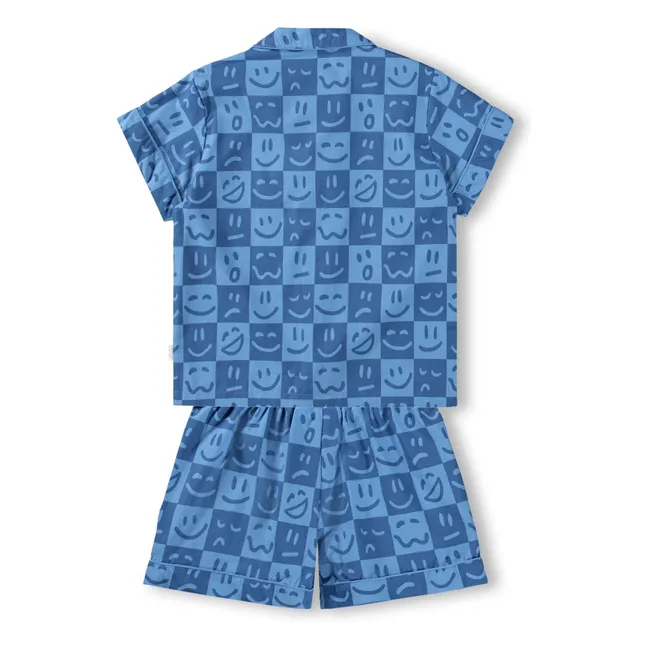 Pyjama Short Lexi Damier Organic Cotton | Blue