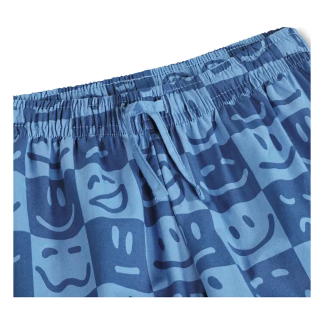 Pyjama Short Lexi Damier Organic Cotton | Blue