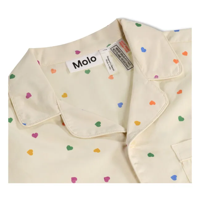 Pantalones cortos de pijama Lexi Hearts Algodón orgánico | Crudo