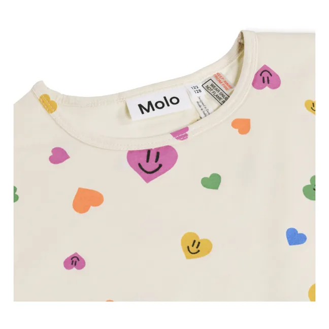 Pyjama Short Luvis Cœurs Coton Bio | Ecru