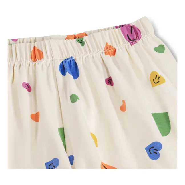 Pantalones cortos de pijama Luvis Hearts Algodón orgánico | Crudo