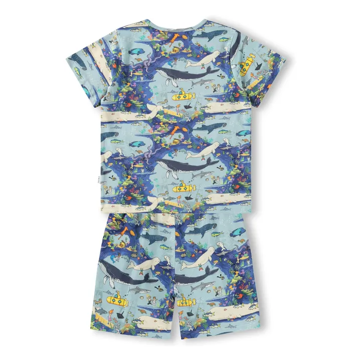 Pijama Corto Luvis Ballenas Algodón Ecológico | Azul- Imagen del producto n°3