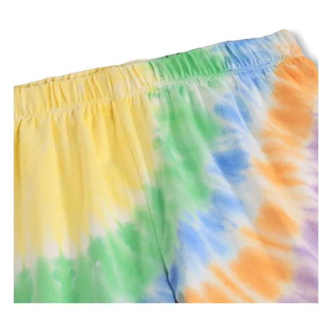 Pantalones cortos de pijama de algodón orgánico Luvis Smile Tie and Dye | Naranja