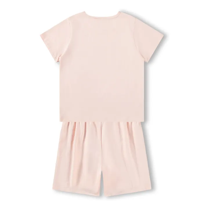 Pyjama Short Luvis Smile Coton Bio | Rose pâle- Image produit n°3