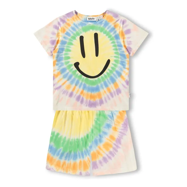 Pyjama Short Luvis Smile Tie and Dye Coton Bio | Orange