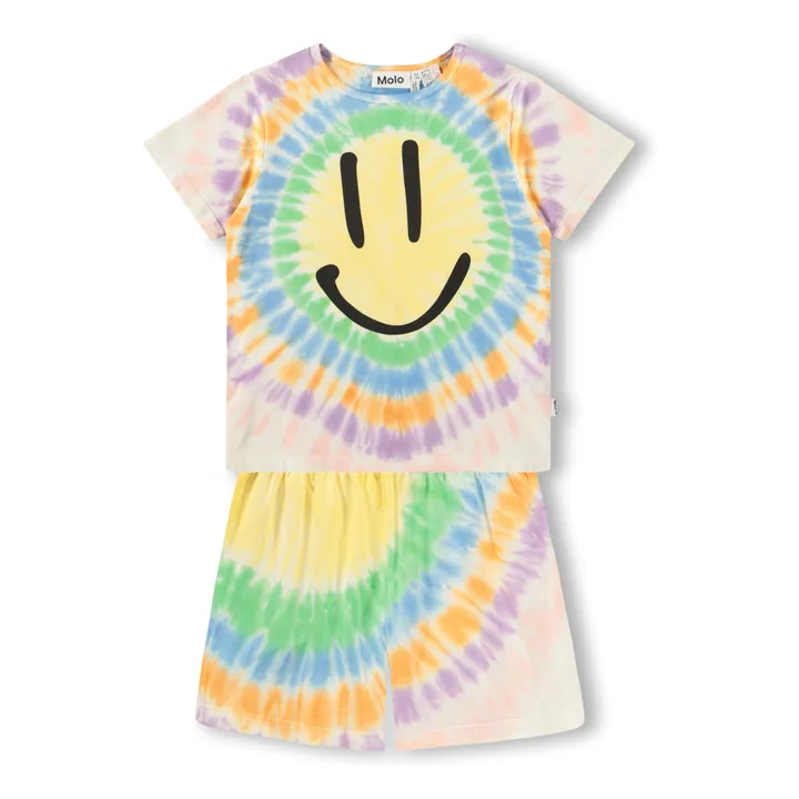 Pyjama Short Luvis Smile Tie and Dye Coton Bio | Orange- Image produit n°0
