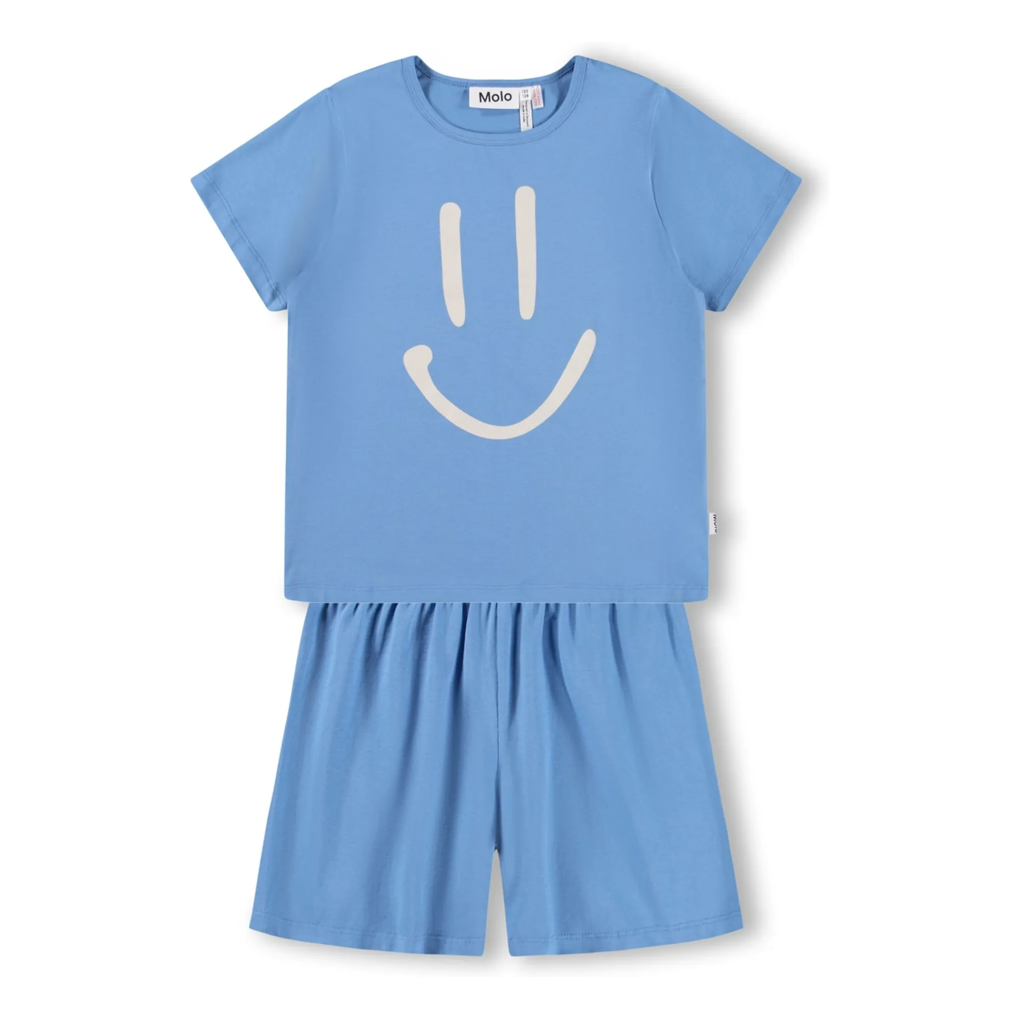 Molo Blue Pyjama Short Luvis Smile Organic Cotton