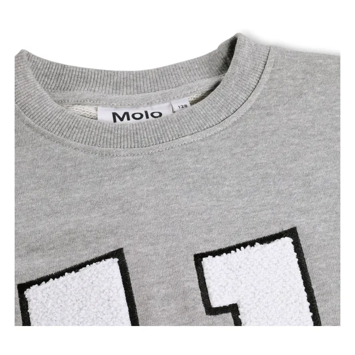 Sweat Magni n°11 Smile Coton Bio | Gris chiné- Image produit n°4