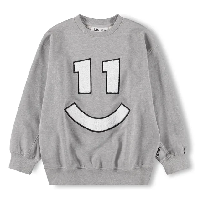 Sweat Magni n°11 Smile Coton Bio | Gris chiné