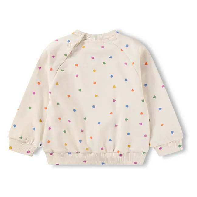 Sweat Disc Cœurs Coton Bio | Ecru
