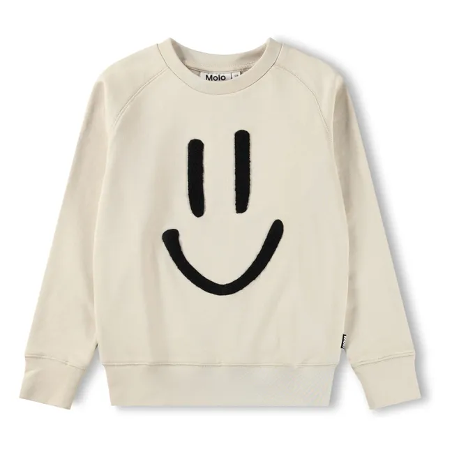Mike Smile organic cotton sweatshirt | Ecru
