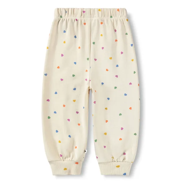 Jogger Simeon Cœurs Coton Bio | Ecru