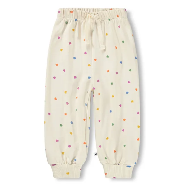 Jogger Simeon Cœurs Coton Bio | Ecru