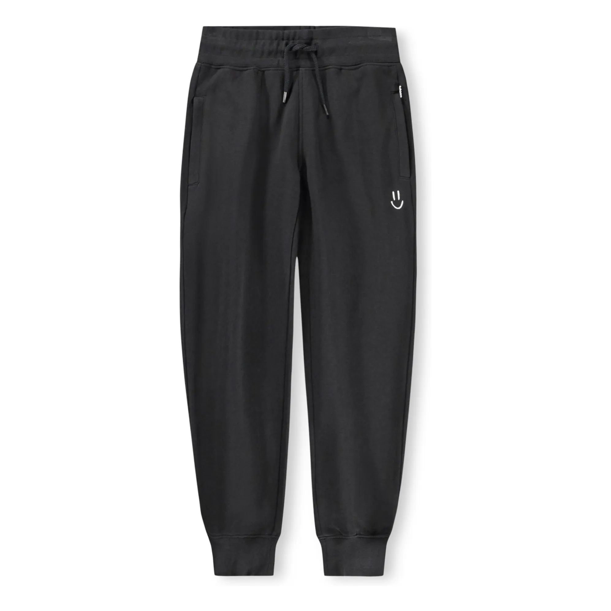 Molo Black Alvar Smile Organic Cotton Joggers