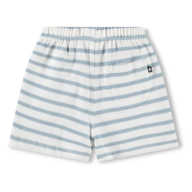 Skie Striped Organic Cotton Shorts | White