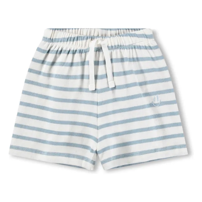 Skie Striped Organic Cotton Shorts | White