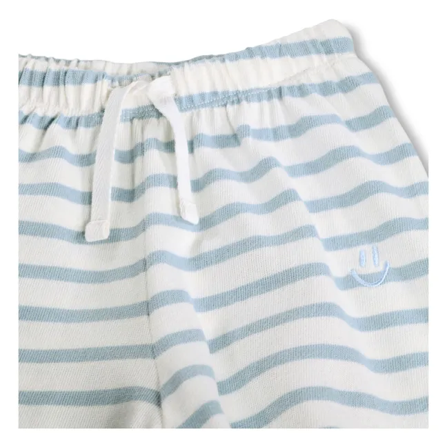 Skie Striped Organic Cotton Shorts | White