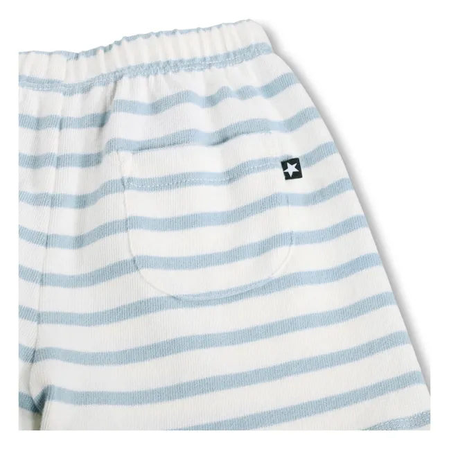 Skie Striped Organic Cotton Shorts | White