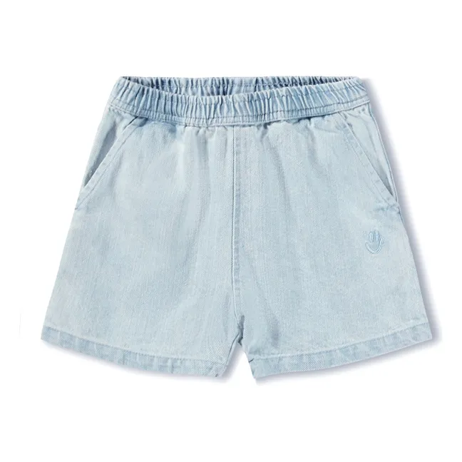 Pantalones cortos Denim Shine de algodón ecológico | Azul Claro