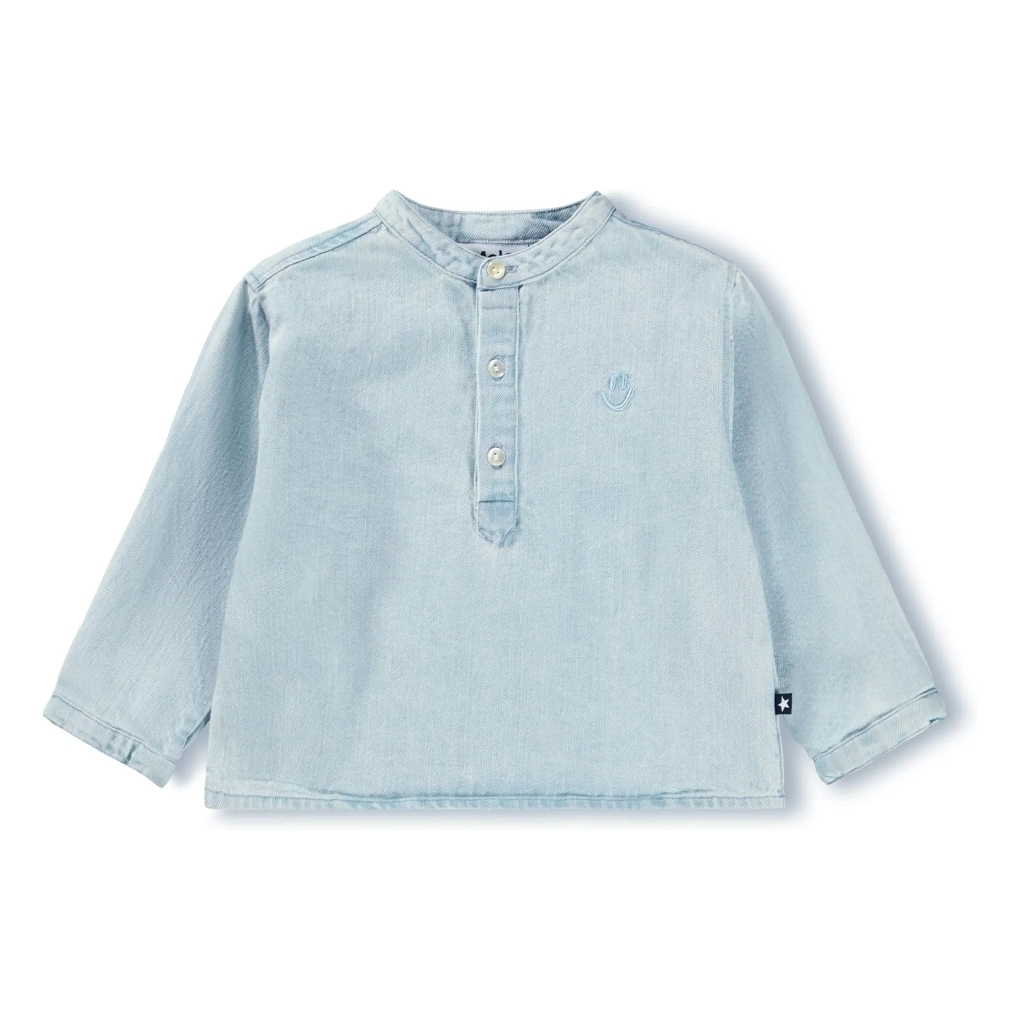 Molo Denim Blue Enoz Denim Organic Cotton Shirt