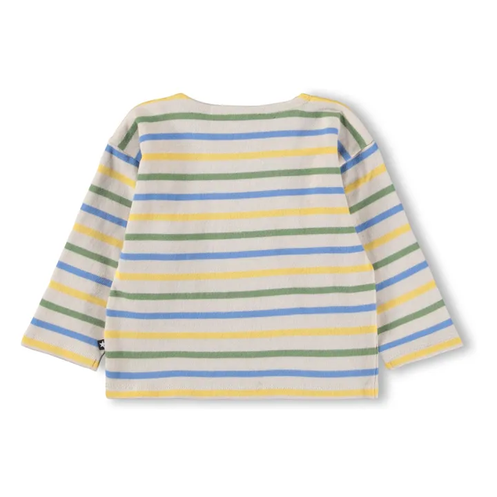 Camiseta de algodón orgánico a rayas Edarko | Crudo- Imagen del producto n°2