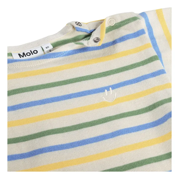 Camiseta de algodón orgánico a rayas Edarko | Crudo- Imagen del producto n°1