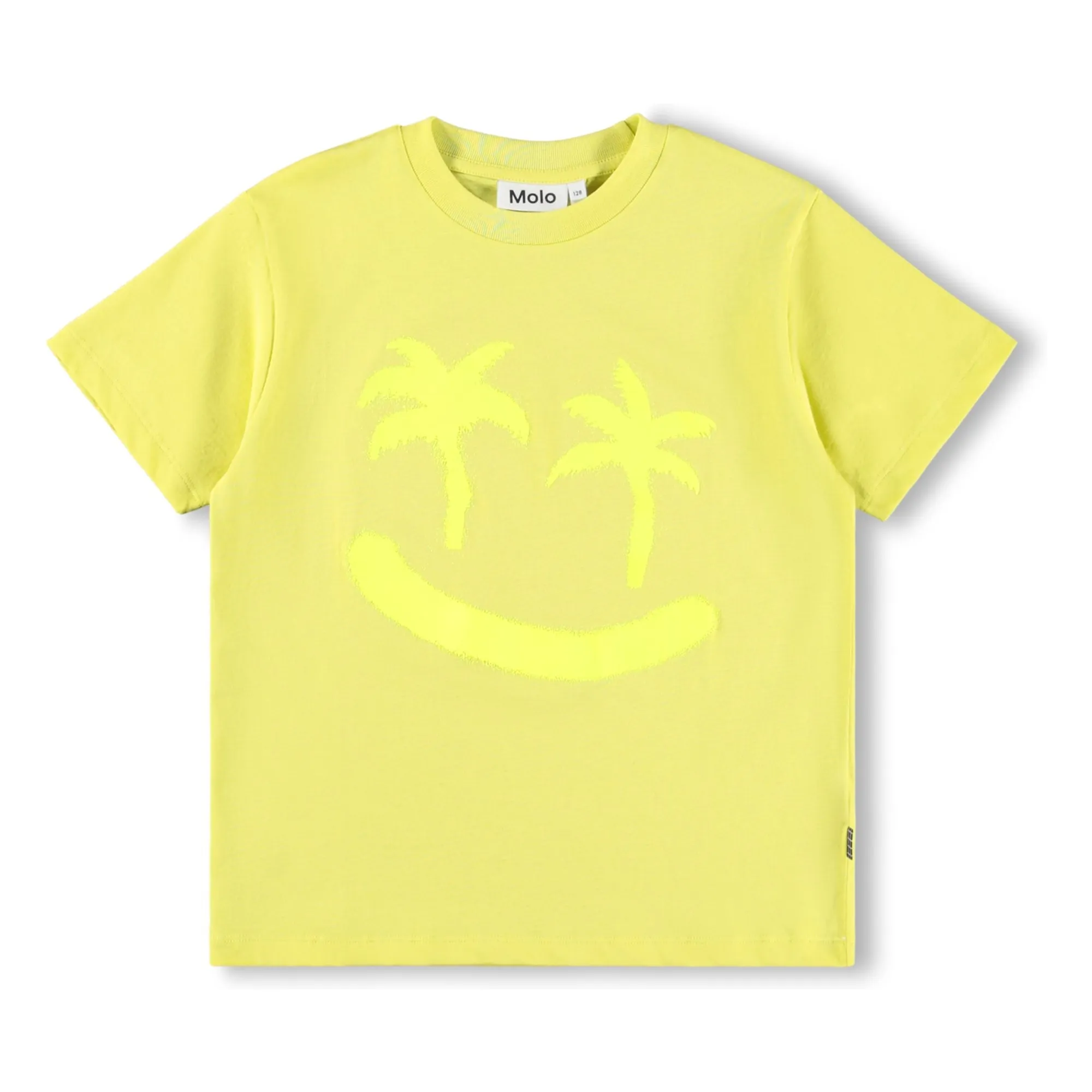 Molo Yellow Riley Palm Smile Organic Cotton T-Shirt
