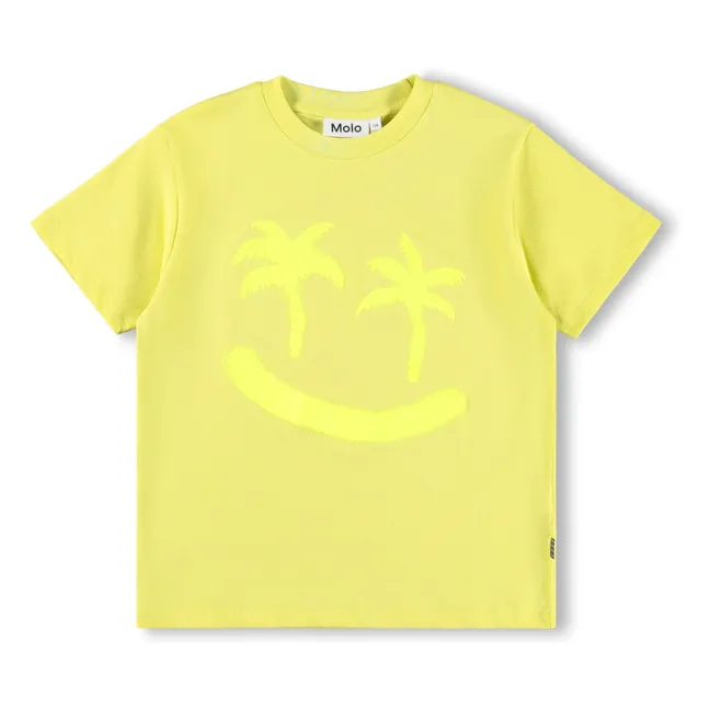 Camiseta de algodón orgánico Riley Palm Smile | Amarillo