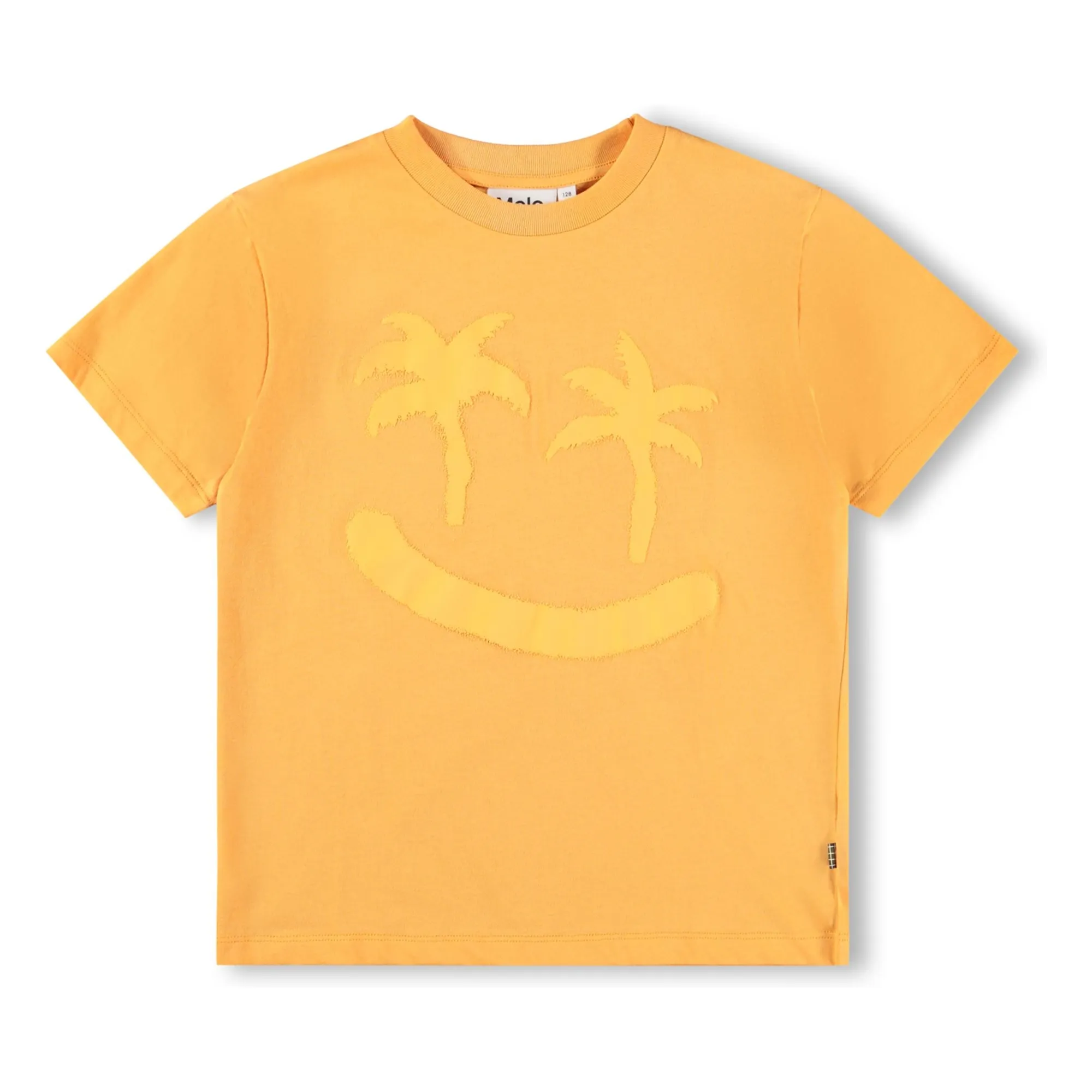 Molo Orange Riley Palm Smile Organic Cotton T-Shirt