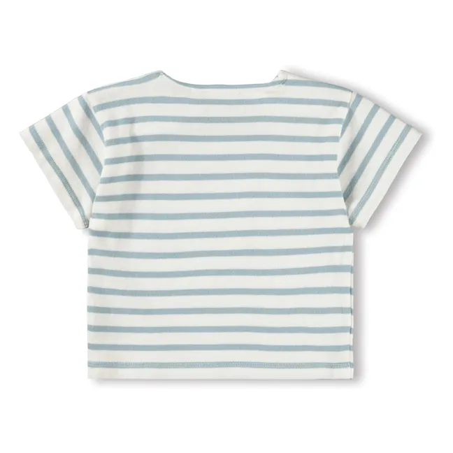 Camiseta de rayas de algodón ecológico Eivor | Blanco