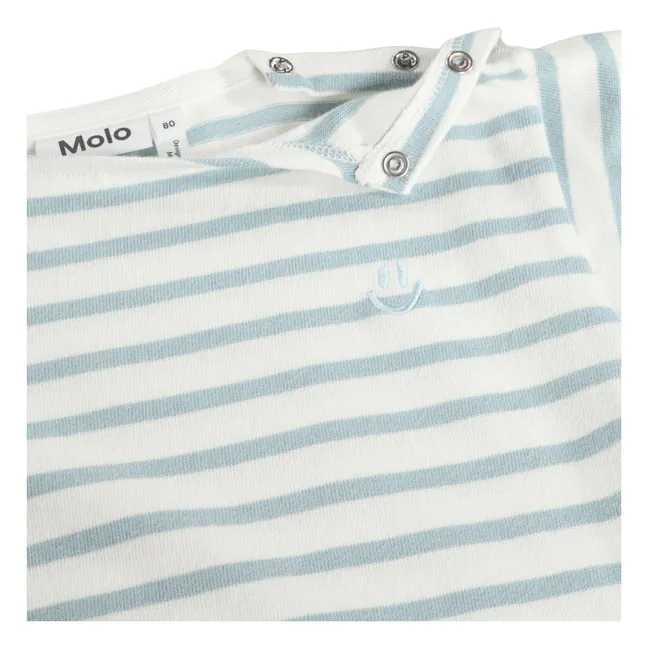 Camiseta de rayas de algodón ecológico Eivor | Blanco