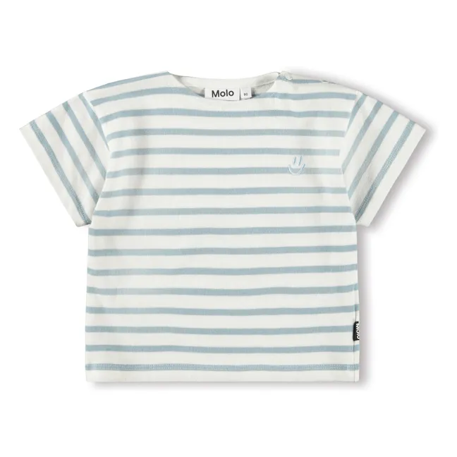 Camiseta de rayas de algodón ecológico Eivor | Blanco