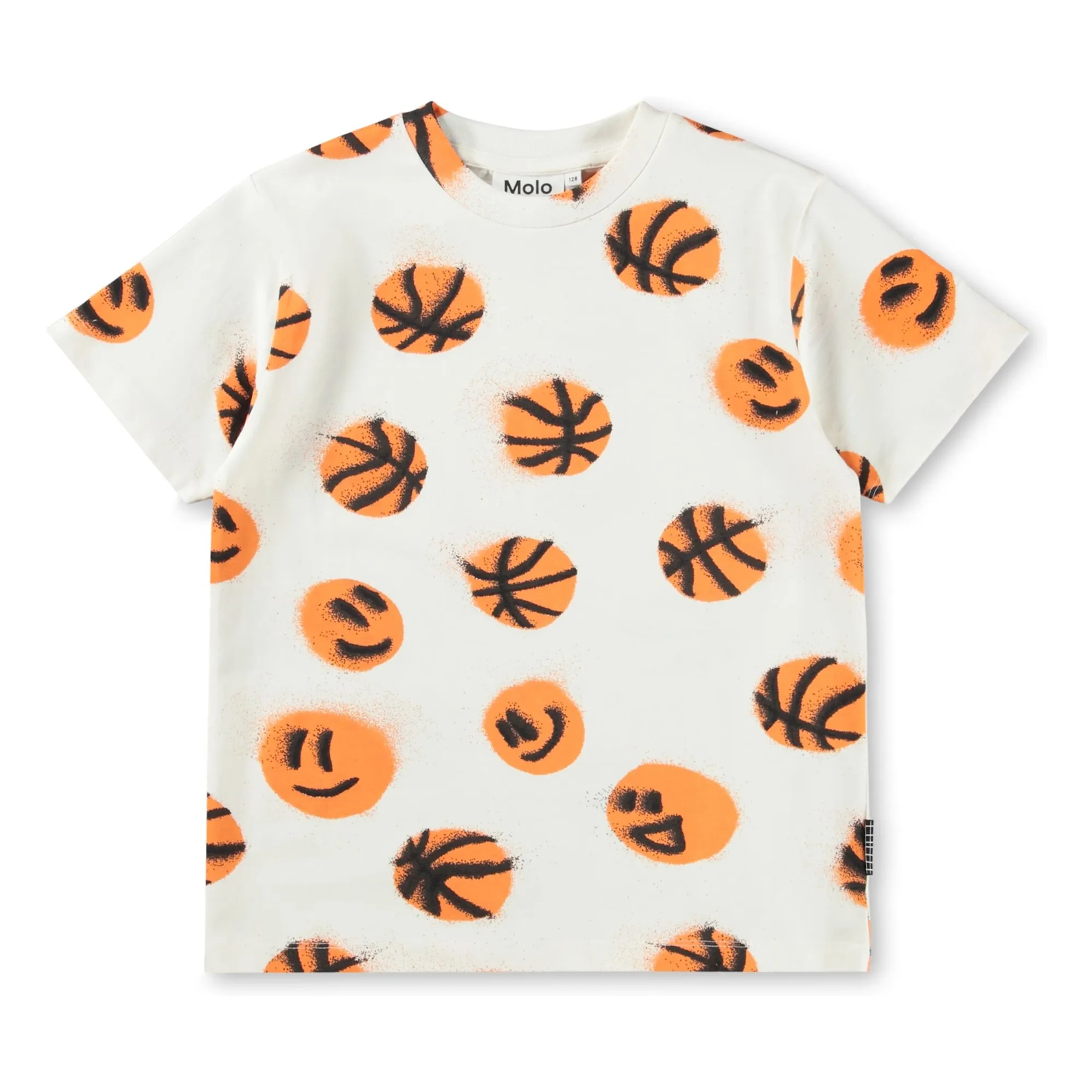 Molo White Riley Basketball Organic Cotton T-Shirt
