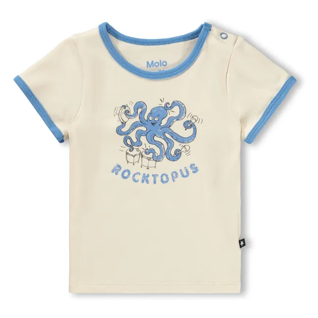 T-shirt Easy Rocktopus Coton Bio | Ecru