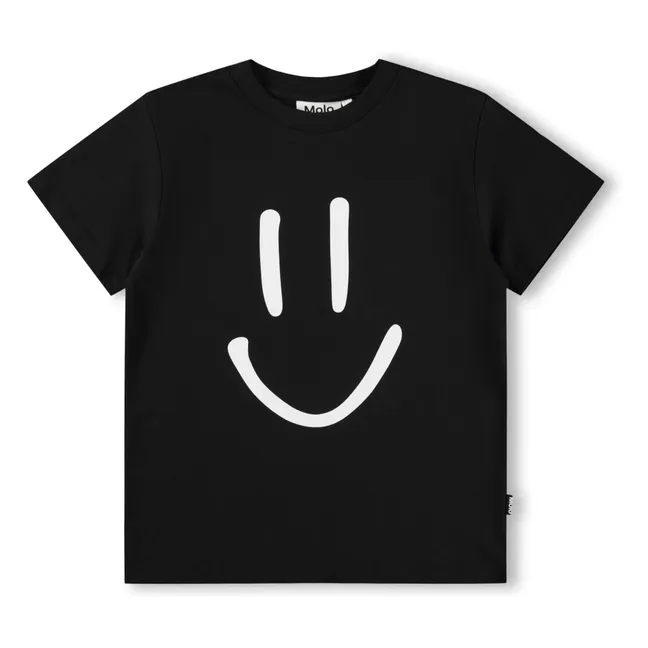 Camiseta de algodón ecológico Roxo Smile | Negro