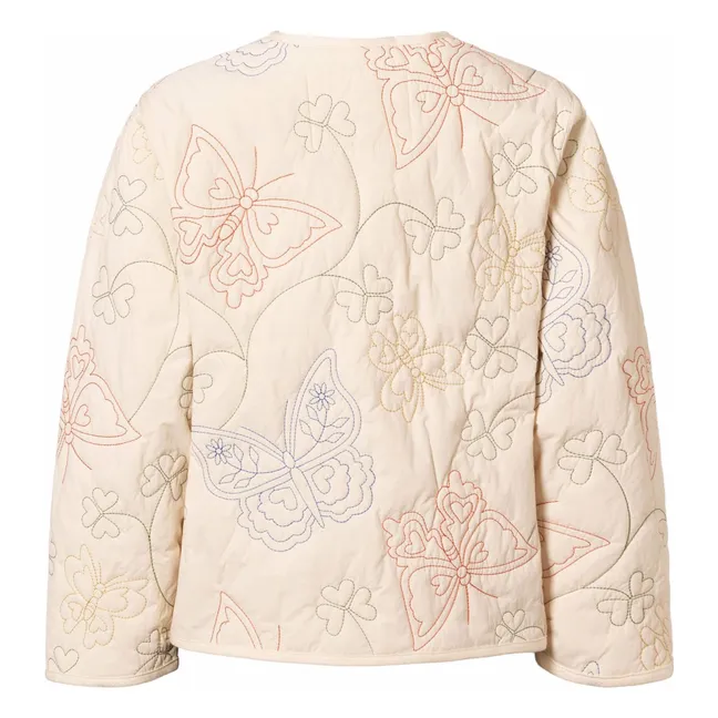 Chaqueta de fibra reciclada Holley Butterflies | Marfil