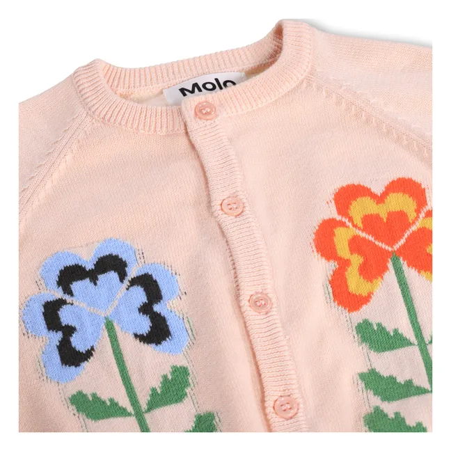 Cardigan Gert Fleurs Coton Bio | Rose pâle