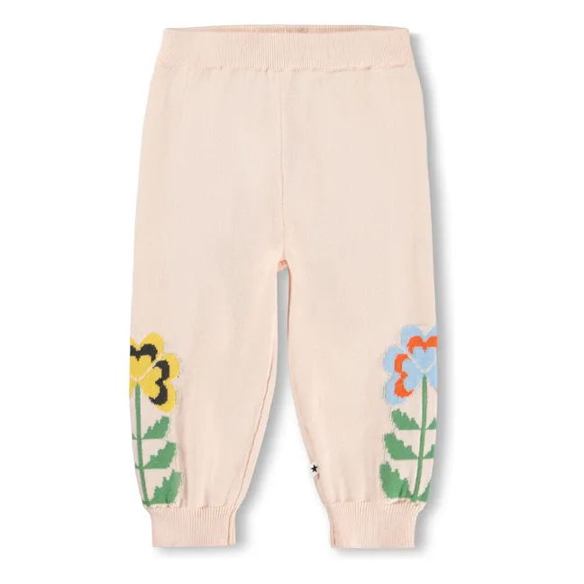 Jogger Sol Fleurs Coton Bio | Rose pâle
