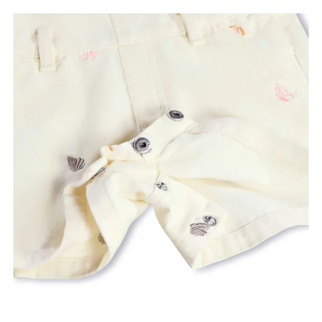 Salopette Sunnie Coquillages Coton Bio | Ecru