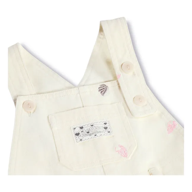 Salopette Sunnie Coquillages Coton Bio | Ecru