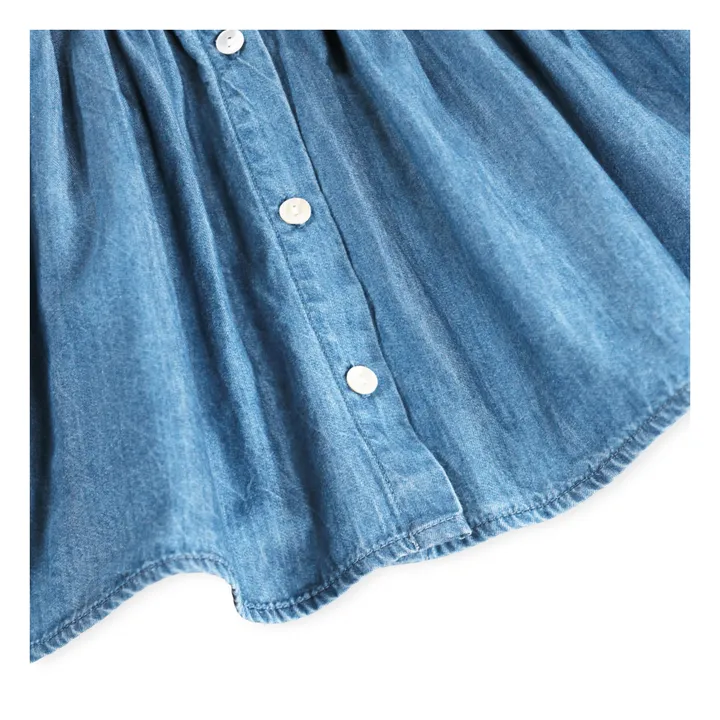 Robe Volants Carlene Arc-en-ciel Coton Bio | Bleu jean- Image produit n°2