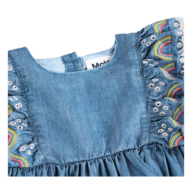 Carlene Rüschenkleid Regenbogen Bio-Baumwolle | Denim