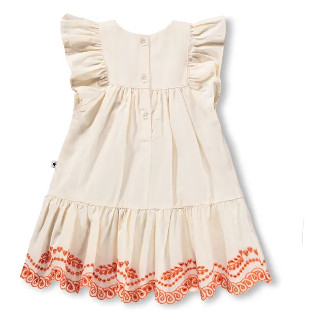 Robe Volants Cammas Coton Bio | Ivoire