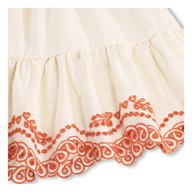 Vestido con volantes de algodón orgánico Cammas | Marfil