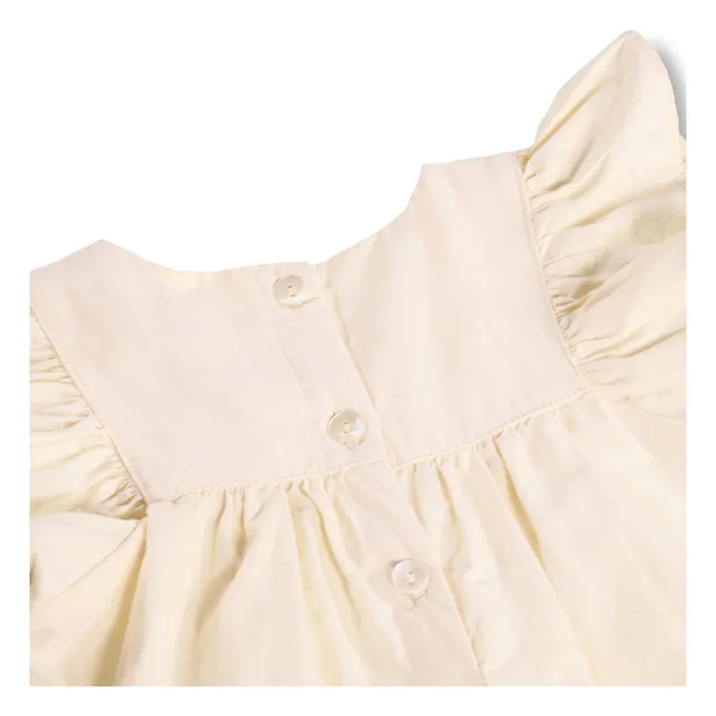 Robe Volants Cammas Coton Bio | Ivoire
